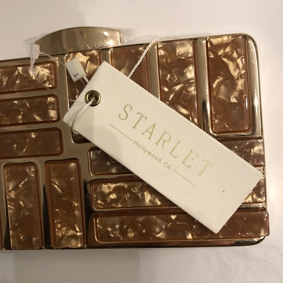 Gold Hard Case Clutch/Crossbody Purse - Picture 3 of 12